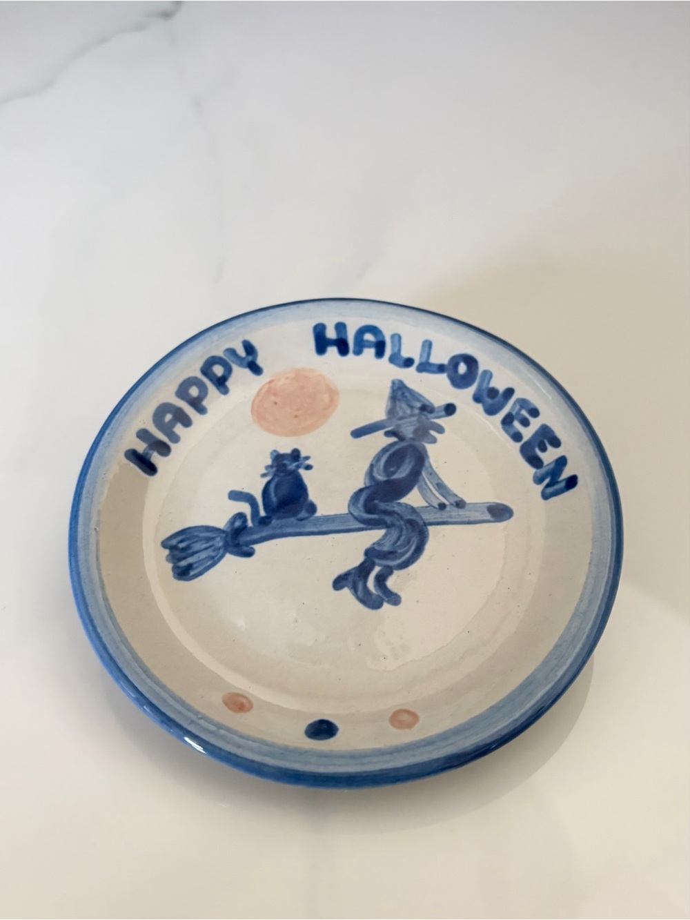Flying Witch "Happy Halloween" Coaster by M.A. Hadley